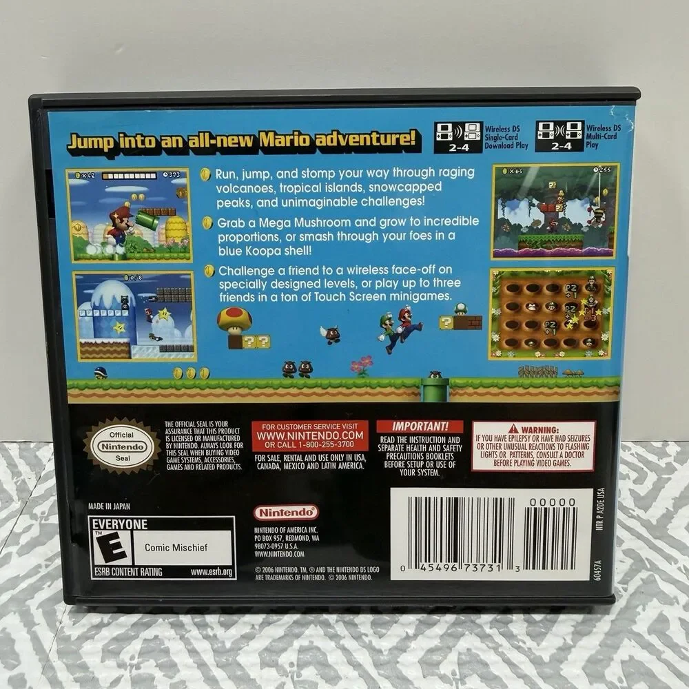 New Super Mario Bros. (Nintendo DS, 2006) Complete CIB CLEAN TESTED w/ Inserts